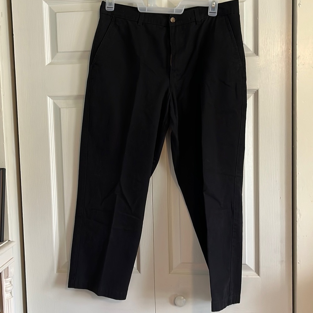 Men’s black slacks.